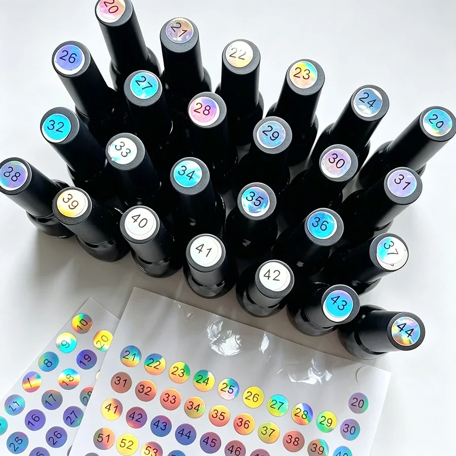 2/10Pcs Holographic Number Sticker Label For Nail Polish Color Gel Varnish Marking Label Sticker Display Manicure Tool