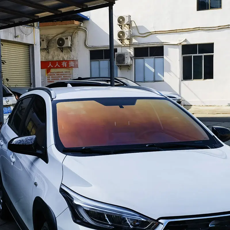 2025 1.52x30m camaleão arco-íris fotocromático janela do carro matiz solar uv 99% auto cura vinil anti risco para carros