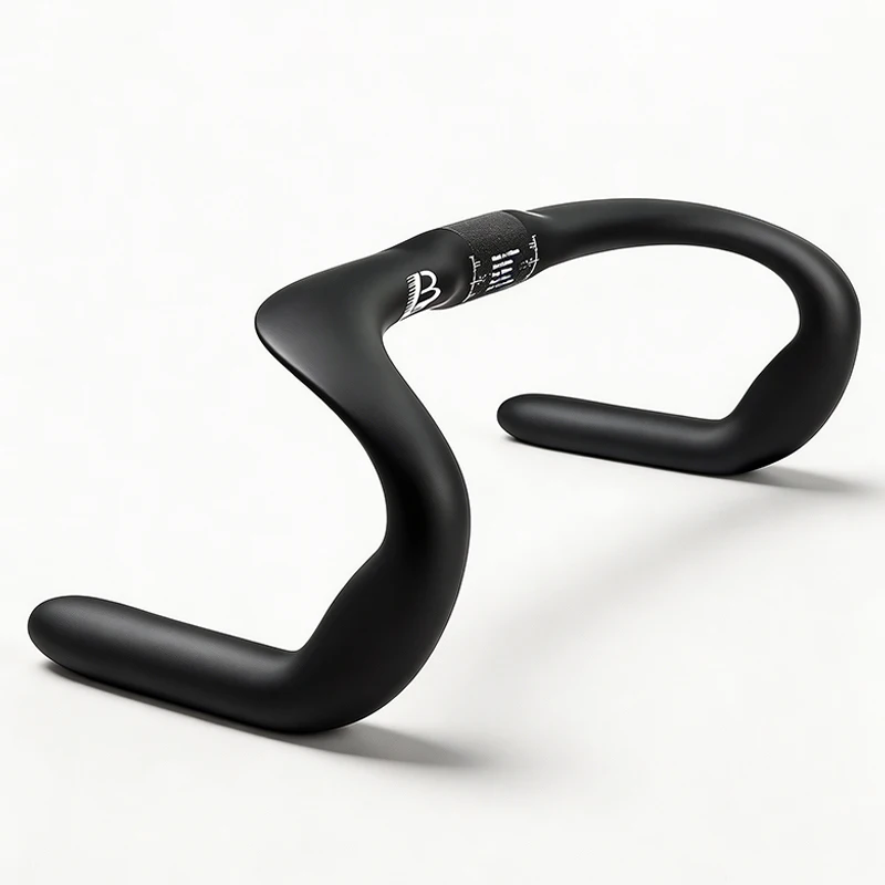 BALUGOE Carbon Fiber Gravel Bike Handlebar Light Weight Road Bike Handlebar Cycling Track Handle Sprint Match Handle Bar