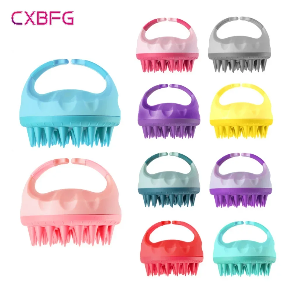 Silicone Shampoo Brush Head Scalp Massage Comb Hair Washing Comb Hair Massager Brush Shower Bath Brush Salon Hairdressing Tool