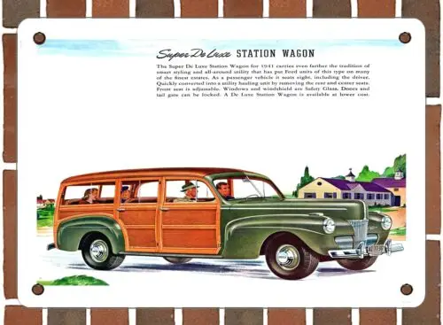 METAL SIGN - 1941 De Luxe Station Wagon - 10x14 Inches