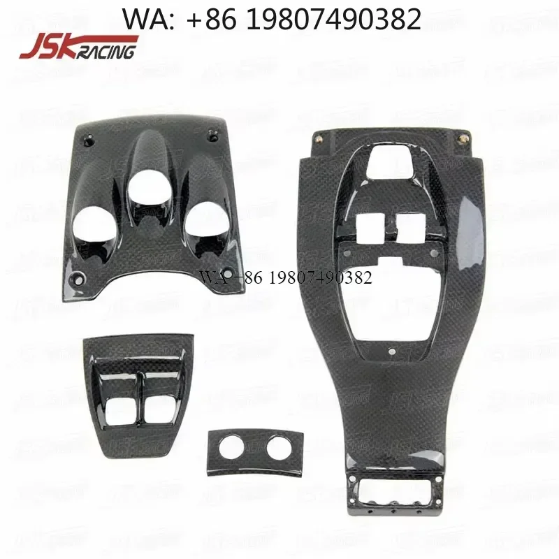 Wmwmnu for 458 Spider Carbon Fiber Interior Gear Shift Surround Trim 4pcs Plain Weave Auto Accessories Decoration