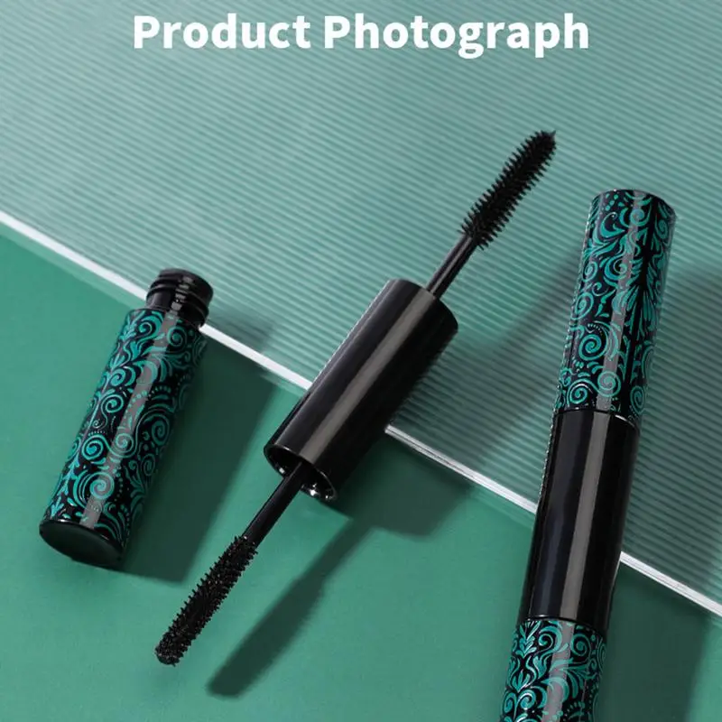 New Mascara Waterproof Moisturize Lasting 2 in 1 Eye Makeup Slender Curly Thick Eyelash Fashion Black Mascara