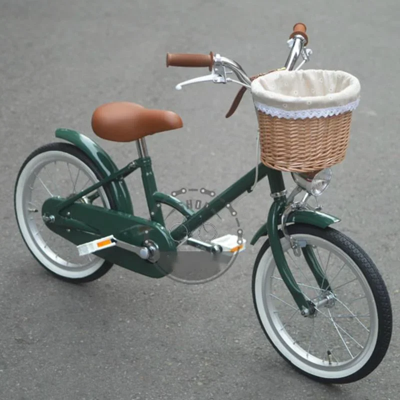 Charming Retro Rattan Woven Children's Bicycle Basket Decorative Durable with Lining Versatile MultiFunctional Outdoor Storage