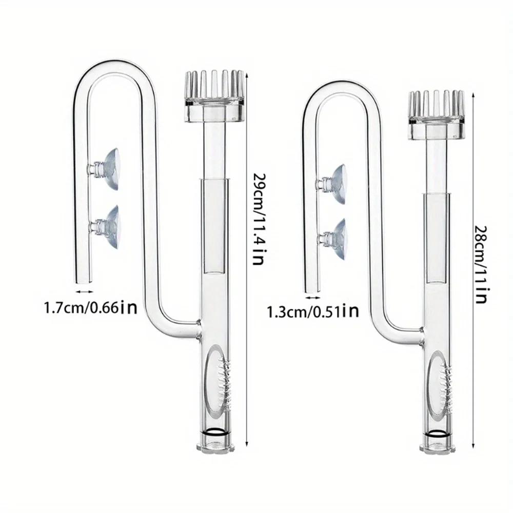 Aquarium Water Pump Inlet Tube Glass Pipe Inflow Surface Skimmer Fish Tank Effectively Absorb Organic Matter Removes Scums