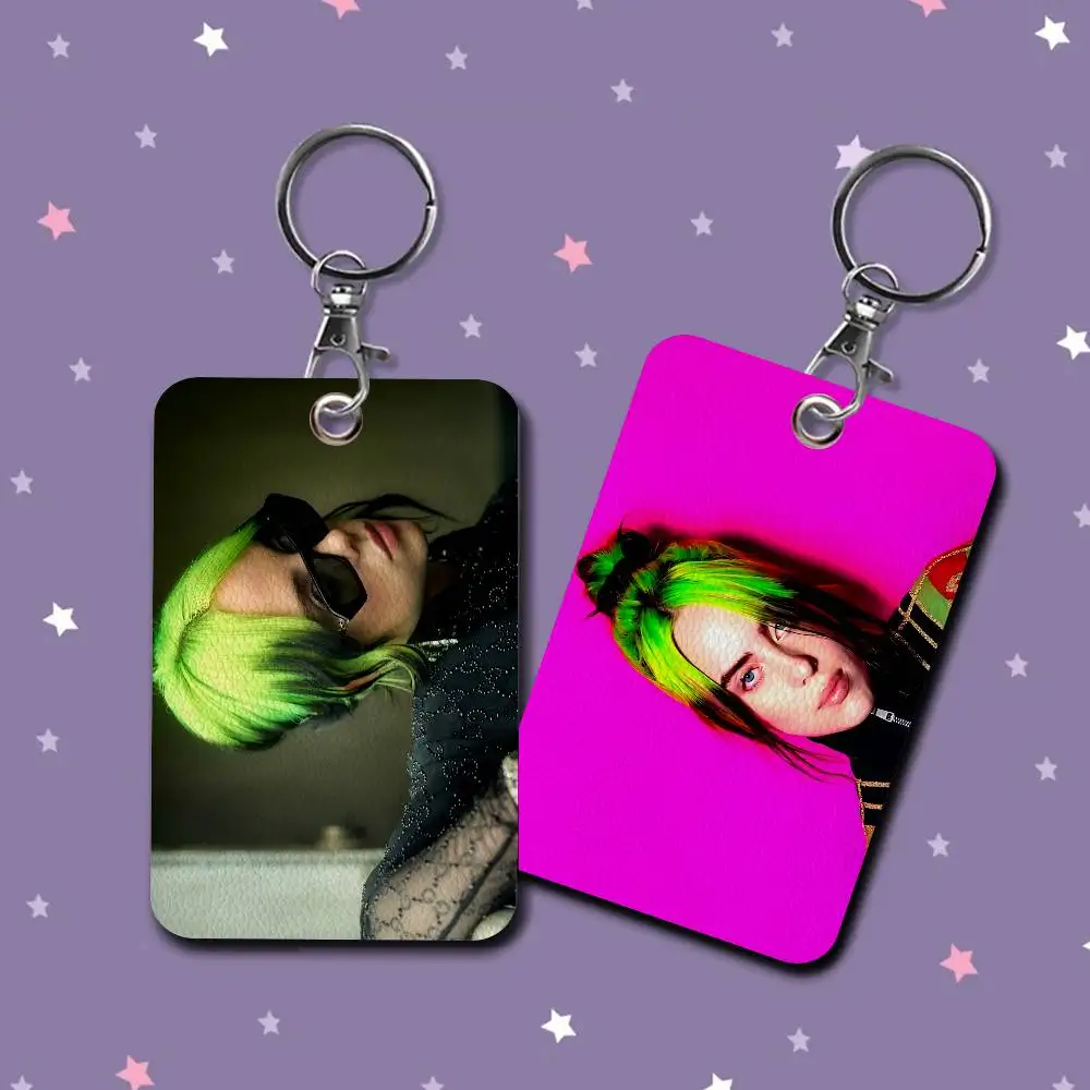 Hot B-BillieS Rectangle Keychain Card Holder, Badge Credit Card Holder, Student ID Card Holder, Bus Cards Cover