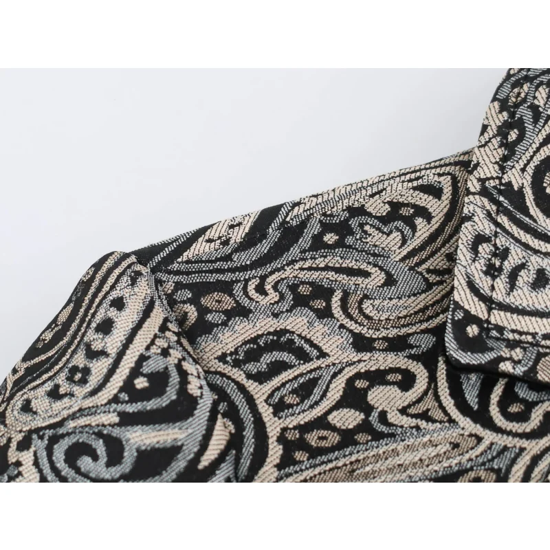 2026 Winter Damen Vintage Jacquard-Mantel Langarm Doppelreihiger Langer Mantel Elegante Lässige Oberbekleidung für Damen – Detail 7
