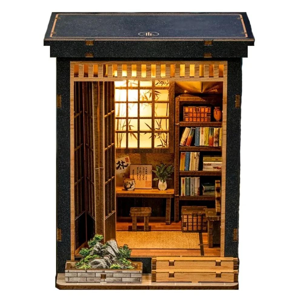 DIY Wooden Dollhouse Kit Miniature Garden House with LED Light Relaxing Craft Kit Aesthetic Room Decor Birthday Gift Idea