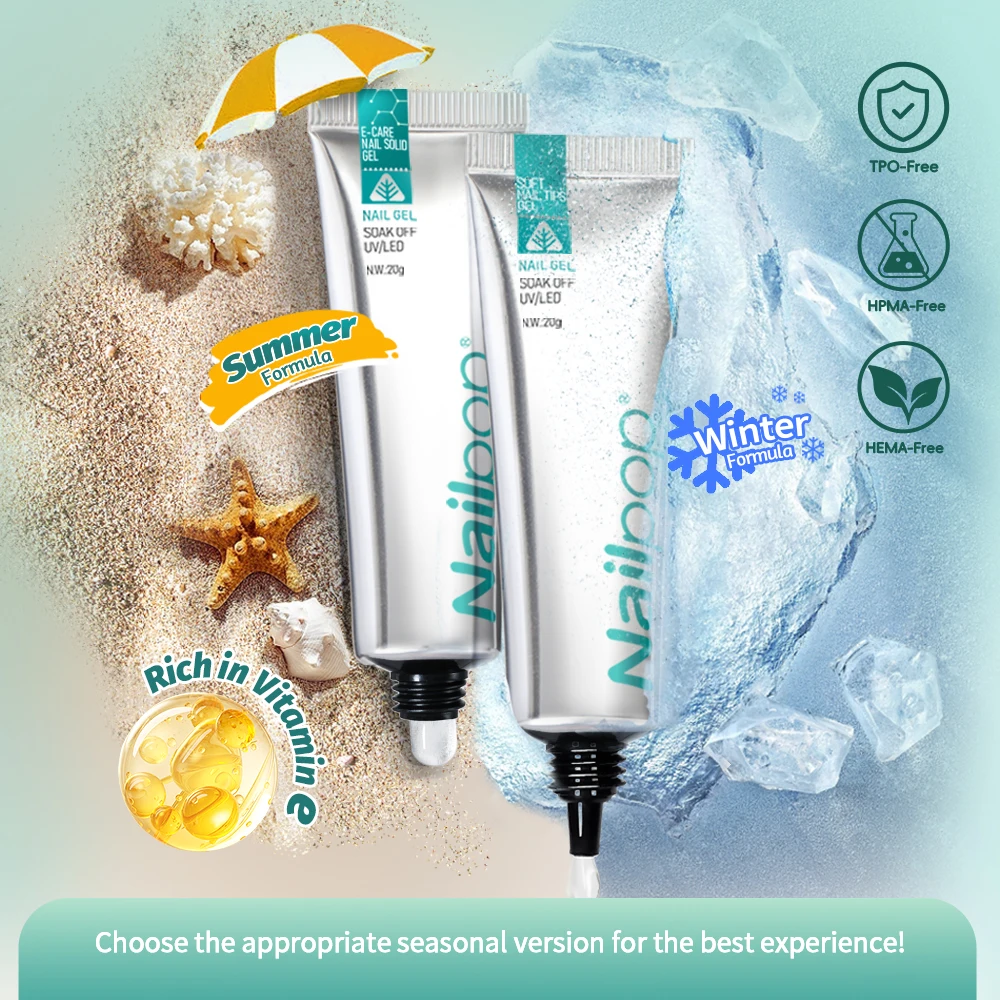 

Nailpop Soft Nail Tips Gel SUMMER WINTER EDITION с формулой витамина Е для пресса на ногтях Сильная фиксация и красивые ногти 20 г