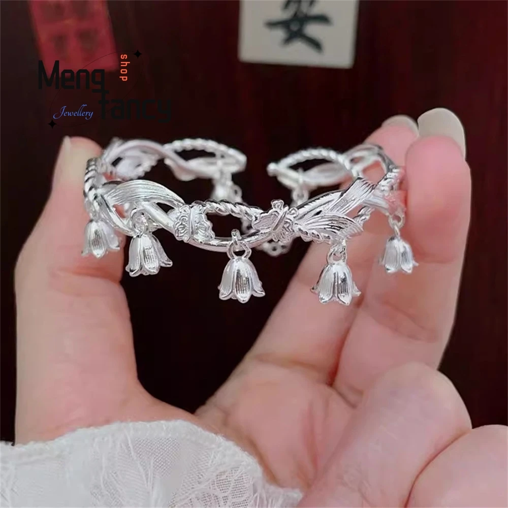 

Lily Of The Valley Bracelet Features A Chinese-Style Small Butterfly Dragonfly Design Opening Luxury Quality Jewelry Exquisite