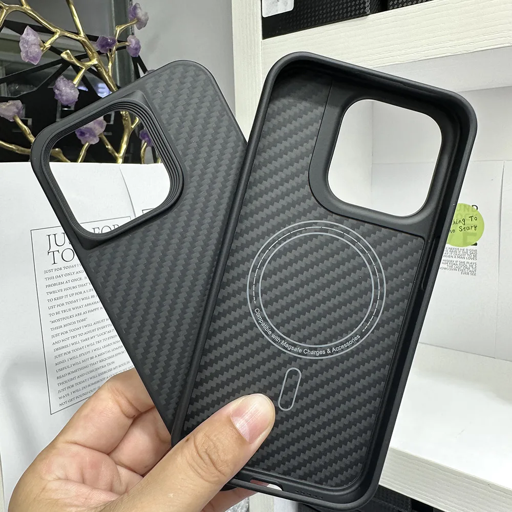 

for iPhone15 Kevlar Real carbon fiber case 15plus Magnetic 15pro all-inclusive 15promax case