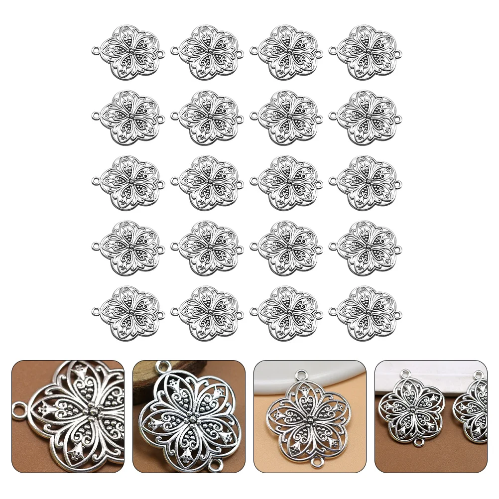 

20 Pcs Charms Connectors Jewelry Accessories Hollow Flower Charms Connectors for Necklace Bracelet DIY Making Kits