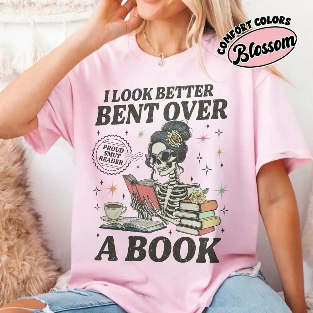 Femmes rétro décontracté lecteur confort unisexe T-Shirt pour Fan fantaisie sombre Romance lecteur livre épicé T-Shirt tenue T-Shirt quotidien Streetwear