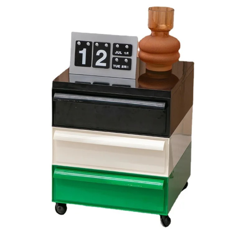 

Versatile rotatable bedside table Internet celebrity ins Mini side cabinet with roller storage cabinet