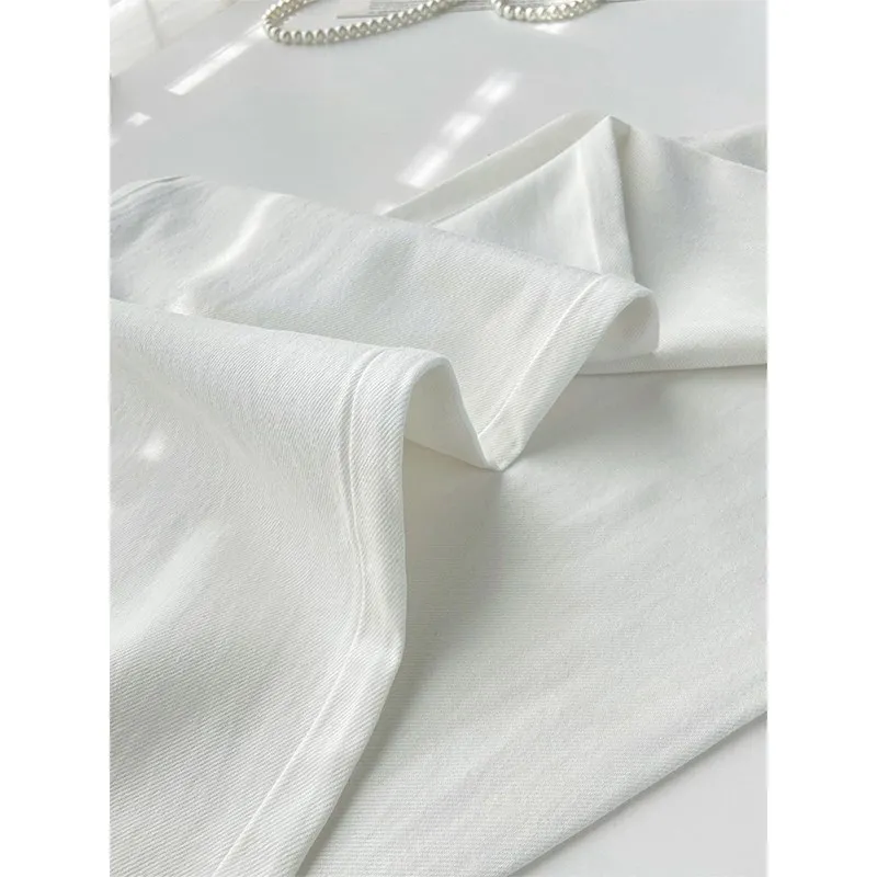 

High Waist Loose Fit Summer Thin Ice Silk Denim Pants Women's plus Size Long Leggings Slimming Drapey Wide Leg Jeans