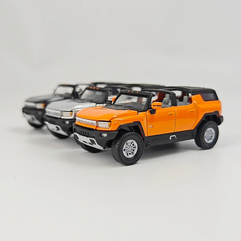 

1:64 simulation Hummer EV convertible alloy car model static car ornament collection gift hood can be opened