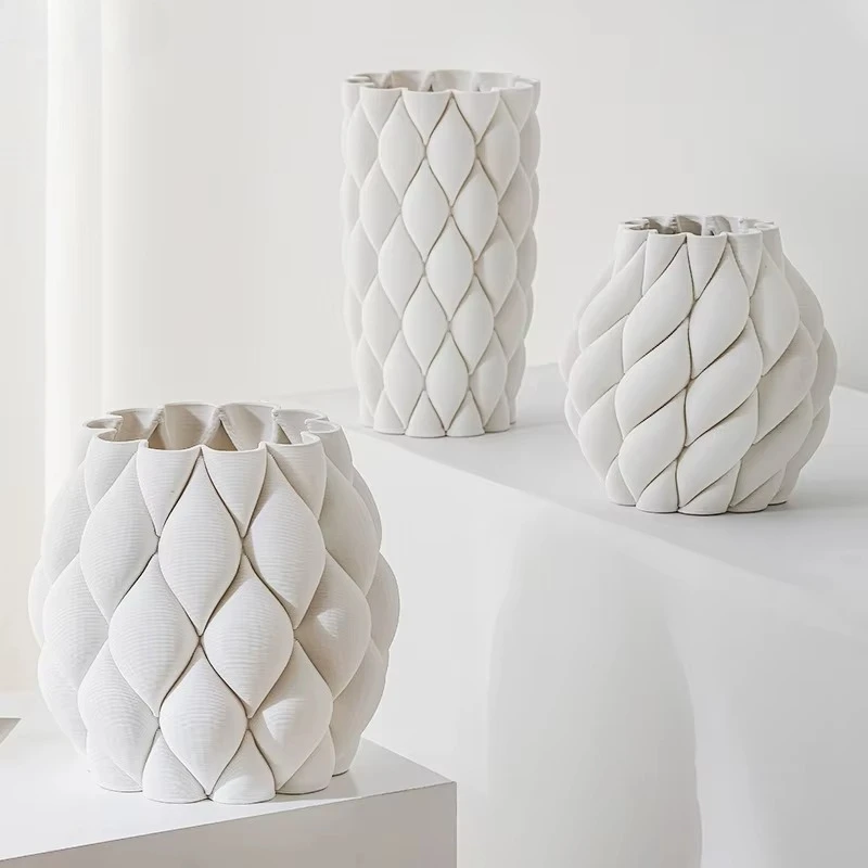 3D Printed Ceramics Vase Creative Plant Pot Table Decoration Ornaments Flower Arrangement Flowers Vases Room Aesthetic Decor