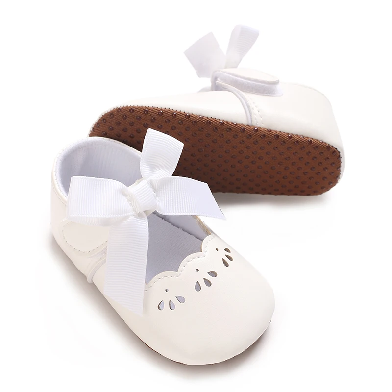 

Trendy Cute Solid Color Bowknot Decor Mary Jane Shoes For Baby Girls, Lightweight Non-slip Walking Shoes For Spring And Autumn