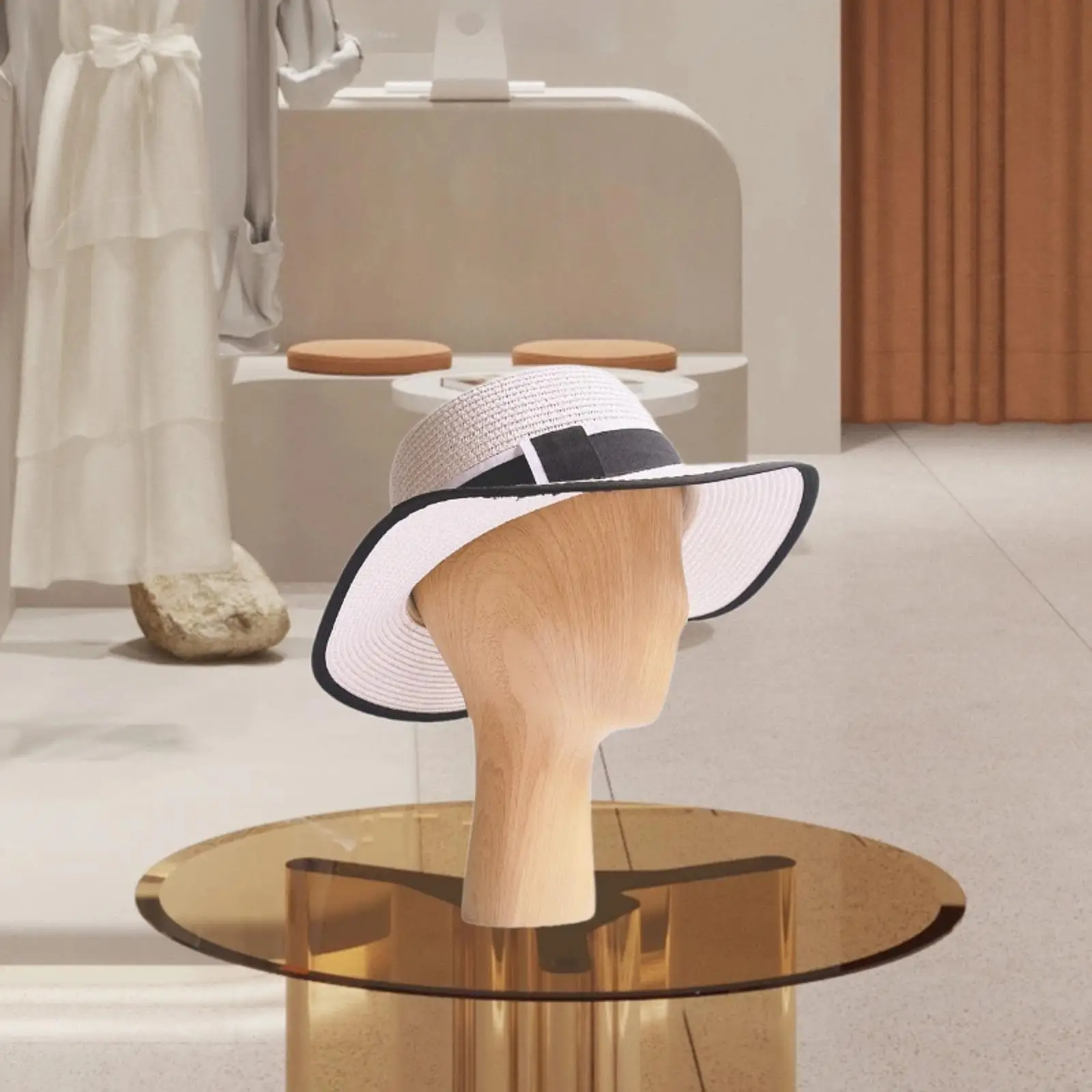 Modelo de cabeza de maniquí portátil para decoración del hogar, soporte de exhibición de sombreros con Base de almacenamiento para diadema, estante de exhibición de joyería