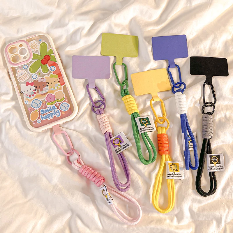 Mobile Phone Lanyard Hanging Decoration Can Be Carried Twist Rope Anti-loss Pendant Fashion Strong Wrist Short Straps