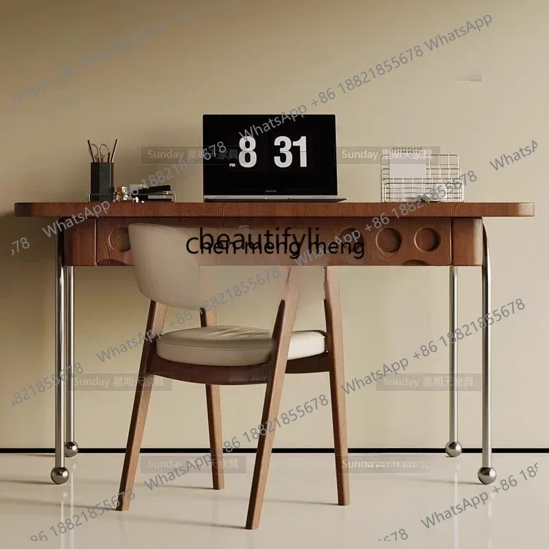 

Modern personalized desk living room against the wall antique metal leg writing table