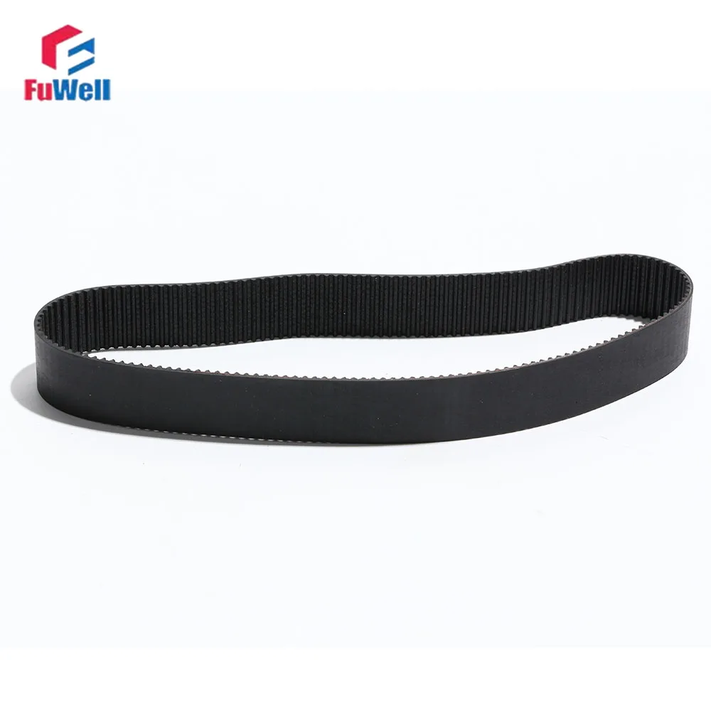 FuWell S2M Closed Loop Rubber Timing Belt Width 4/6/10/15mm Black S2M Synchronous Belt Length 168mm~276mm for 3D Printers Parts