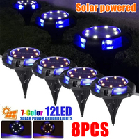 12LED Solar Power Disk Light Outdoor Garden Solar Underground Light Deck Light Spotlight Buried Solar Led Lamp Park Path Garden