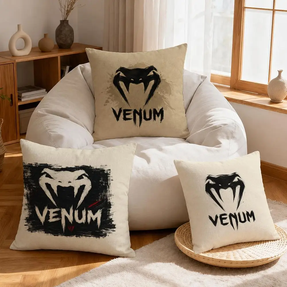 Brand Venum Cushion Cover Linen Anti-Mite Antibacterial Cushion Cover Invisible Zipper Sofa Decor