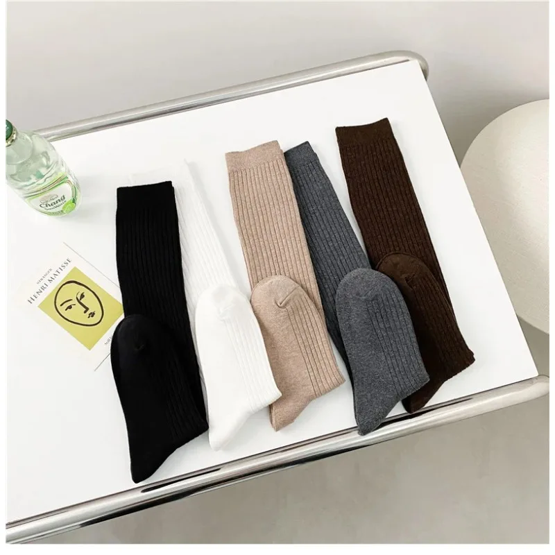 جديد المرأة جوارب اتجاهات الربيع عادية نمط Preppy جوارب طويلة إلى الركب الإناث جودة عالية بلون الجوارب الطويلة مريح #3