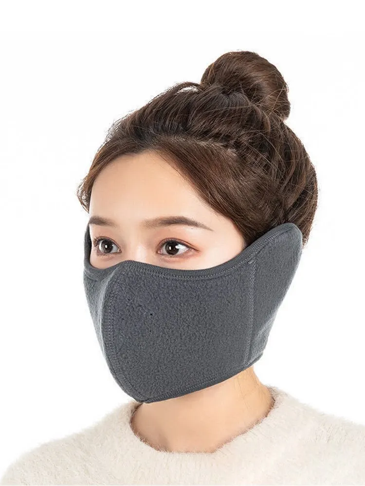 Winter Cold Warm Masks Ear Masks Full Package Thickened Shaking Grain Velvet Dust Mask For Men And Women