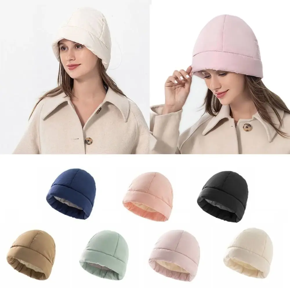 NEW Warm Cap Polyester Quilted Fluffy Cap Windproof Warm Coral Velvet Hat Ear Protection Thickening Warm Cap Autumn Winter