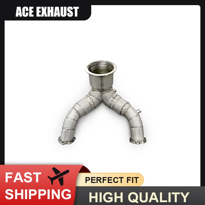 

ACE for Audi SQ5 B9 3.0T Downpipe With Heat Shield Performance Free Flow SUS304 Exhaust Pipe-Systems Car Accessories