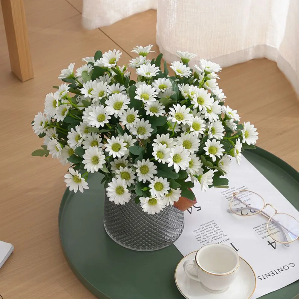 Simulation Daisy Bouquet Artificial Flowers for Home Decor Garden Wedding Outdoor Display Plastic Floral Arrangement