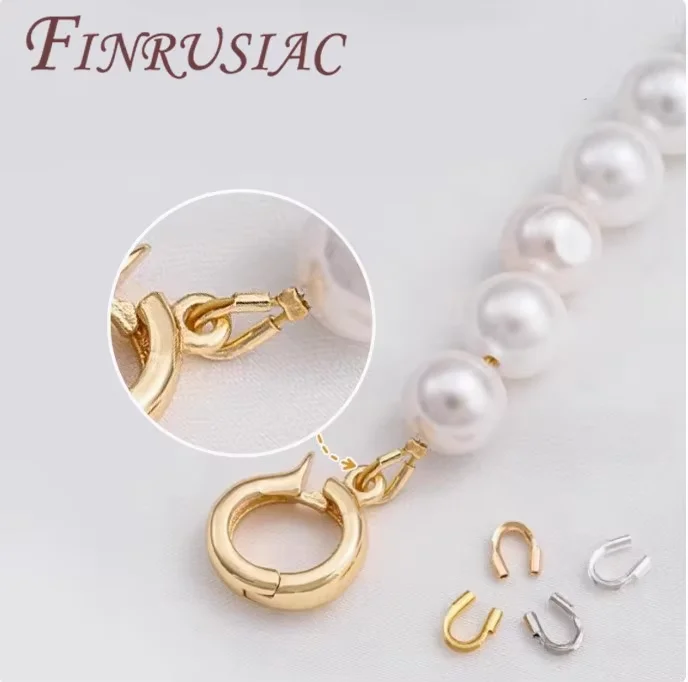 14K Gold Plated Wire Protectors Wire Guard Guardian Protectors Loops U Shape Accessories,Clasps Connectors For Jewelry Making