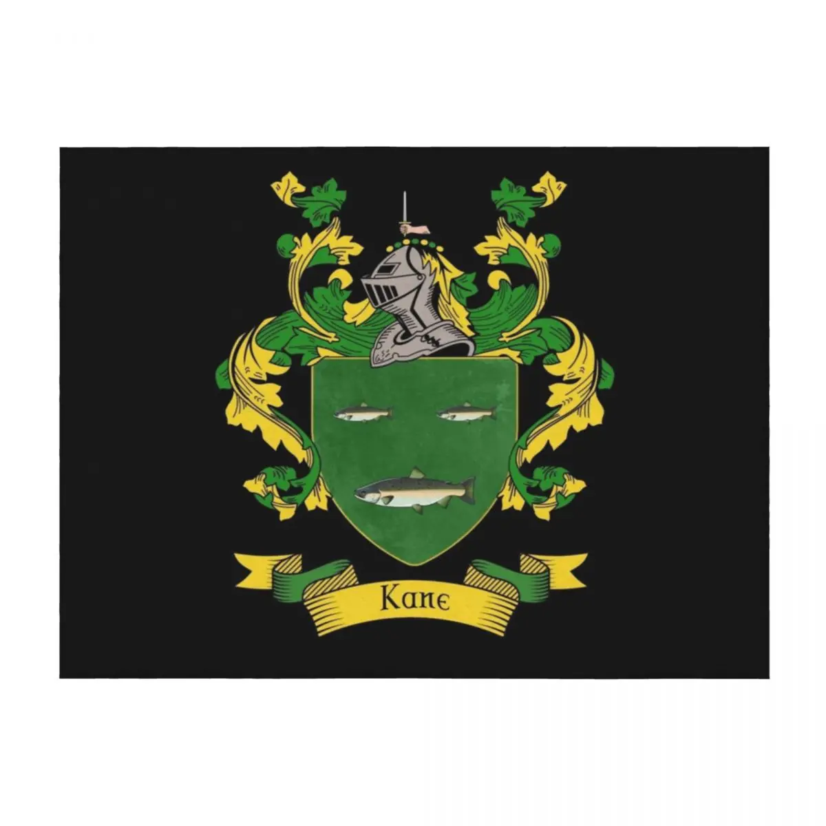 

Kane Coat of Arms Kane Family Crest Throw Blanket Bed linens christmas gifts Decorative Sofas Single Blankets
