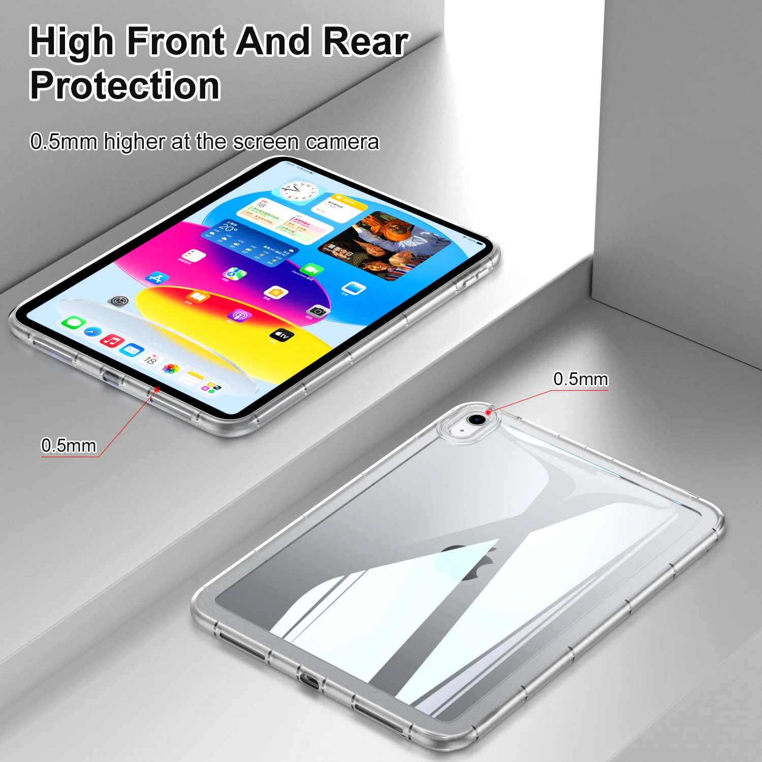 TPU Soft Back Case For iPad Pro 13/11 M4 Air 11/13 M2 Acrylic Cover For iPad 10th 6/7/8/9th Mini 6 7 Transparent Defence Protect