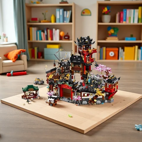 4851 pieces of Old Town Celebration Building Model Building Blocks Creative Assembly Toy, suitable for adults as a birthday gift