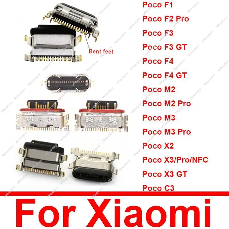 USB Charger Port For Xiaomi POCO F1 F2 Pro F3 F4 GT M2 M3 X2 X3 Pro GT X3NFC C3 USB Charging Dock Connector Jack Socket Flex