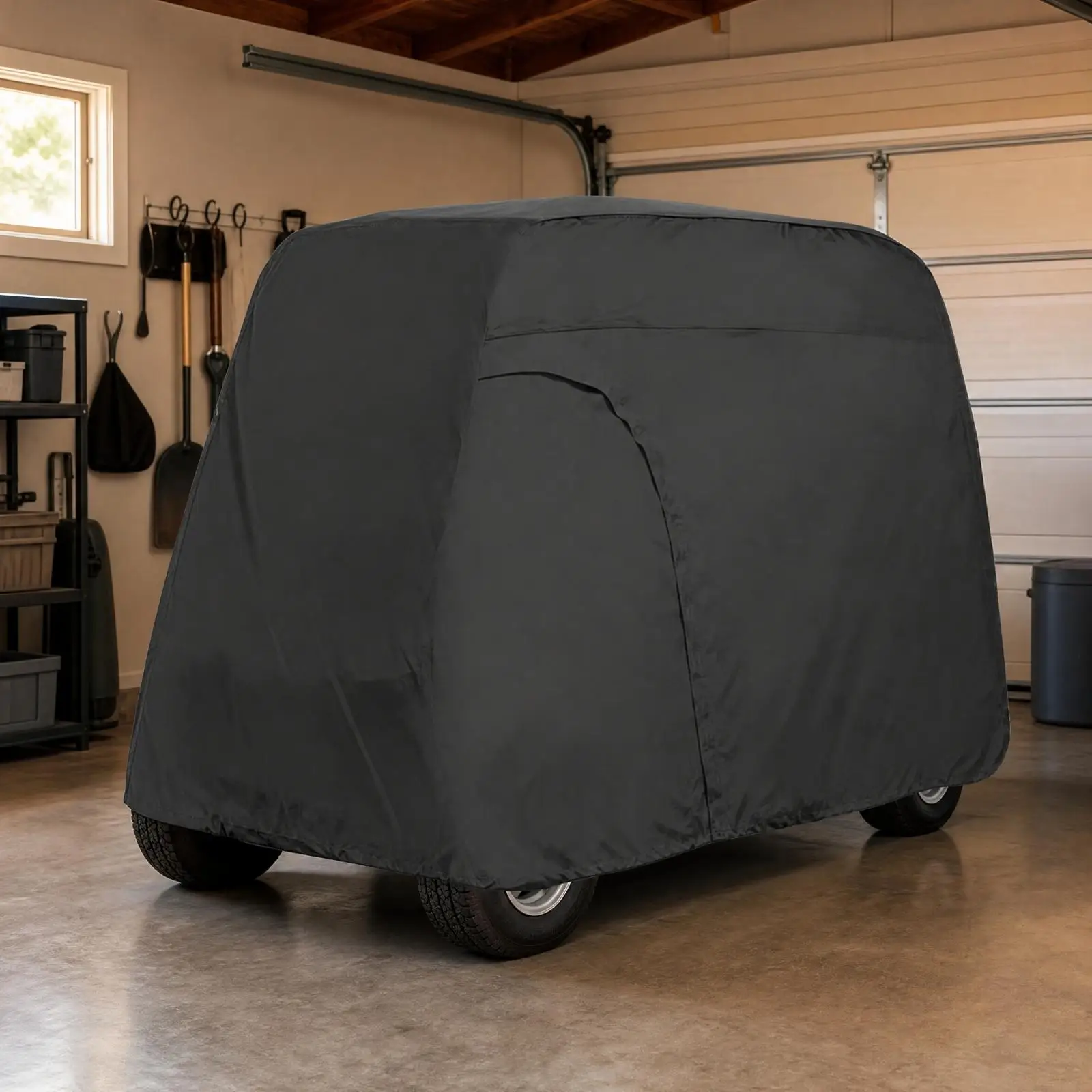 Heavy Duty Golf Cart Cover for Rain Sun Dust Protection Fits Most Carts with Drawstring