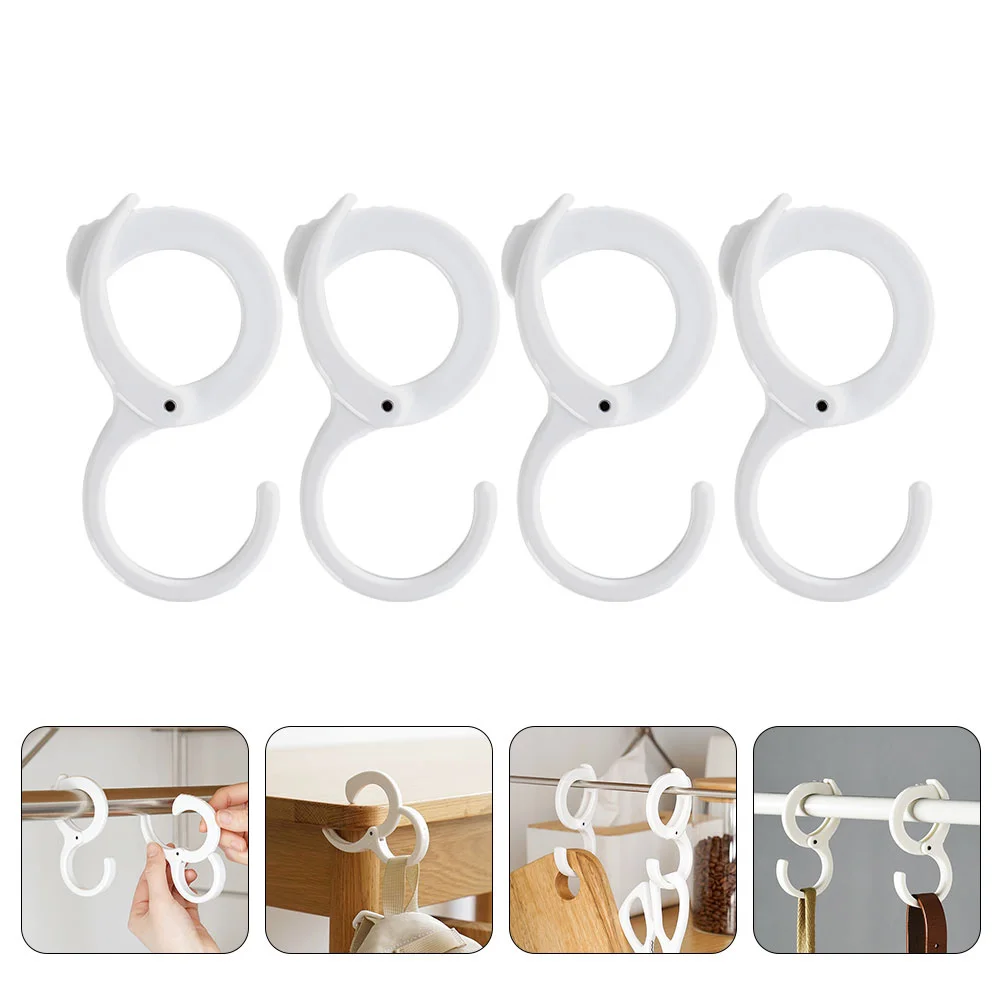 

4Pcs Elastic Hooks Adjustable S-Shaped Clasp for Home Use Sturdy 4kg Weight Support S-Shaped Clasp Hooks Buckle Hook