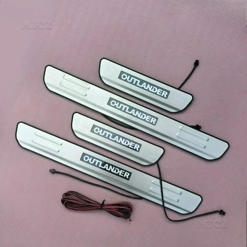 

2013-2019 автомобильные аксессуары, Стайлинг автомобиля, крышка двери автомобиля из нержавеющей стали, наружная накладка на порог для Mitsubishi Outlander LED