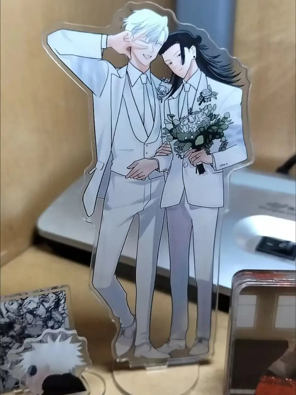 10 سنتيمتر أنيمي Jujutsu Kaisen الزفاف الاكريليك حامل Gojo Satoru Geto Suguru سطح المكتب الحلي الديكور