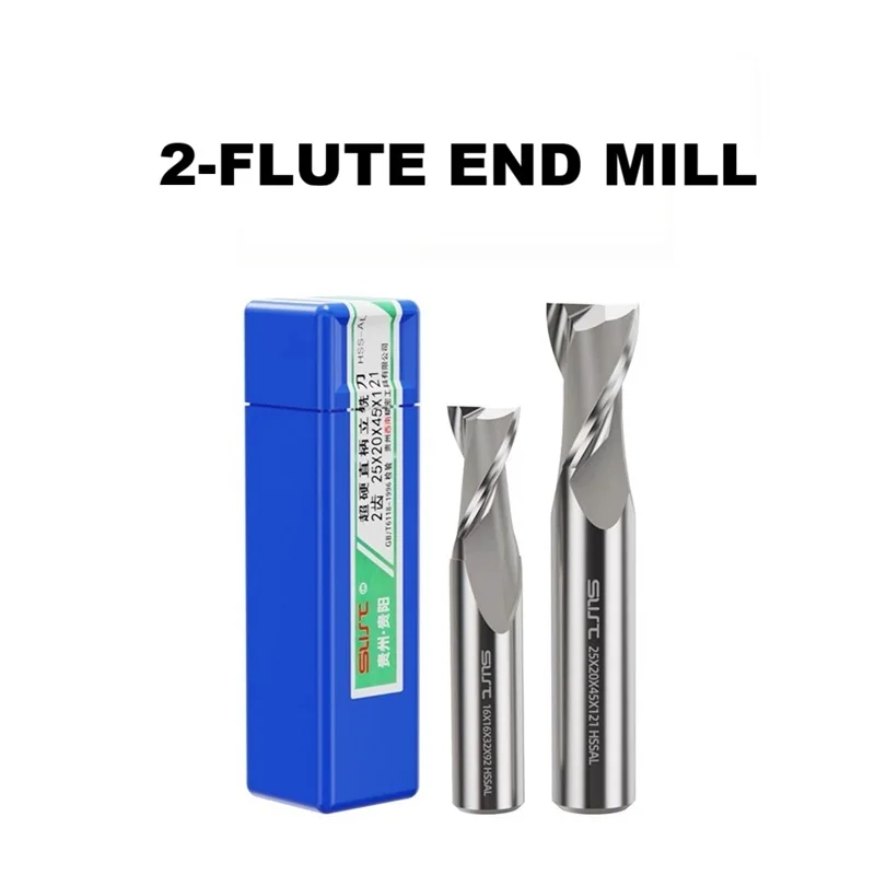 Two 2 Flute HSS End Mill CNC Bit Cutter 1-20mm Diameter Milling Tool for Precision CNC Machine Tool Parts And Accessories
