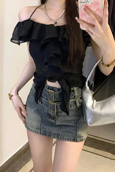 

Юбки женские сетчатые в стиле пэчворк милый стиль Холтер с открытыми плечами асимметричные макси-стрит хипстерские струящиеся сказочные вечерние модные