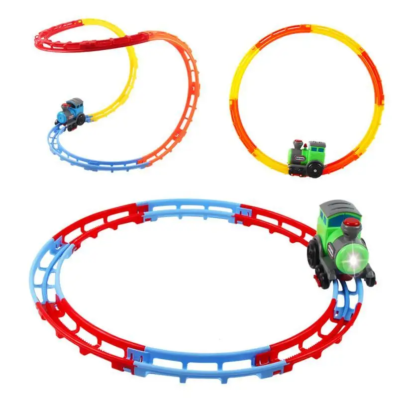مجموعة لعب مسار القطار مع الصوت والأضواء لعبة قطارات المسار الكهربائي للهدايا