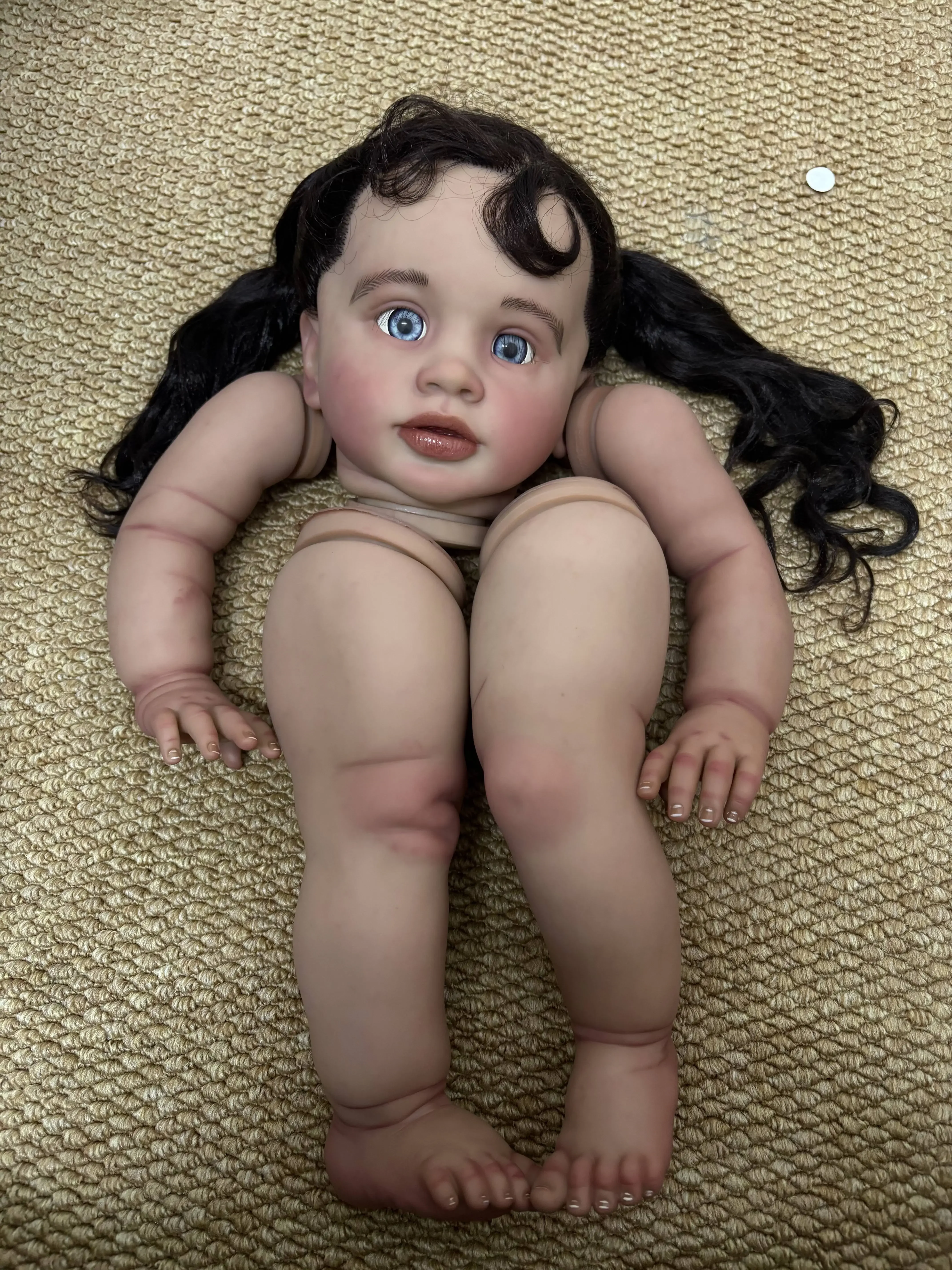 

EGO Customized Limited Supply 26inch Reborn Baby Pippa With Hand-Rooted Hair Painted Kit DIY Part With Cloth Body