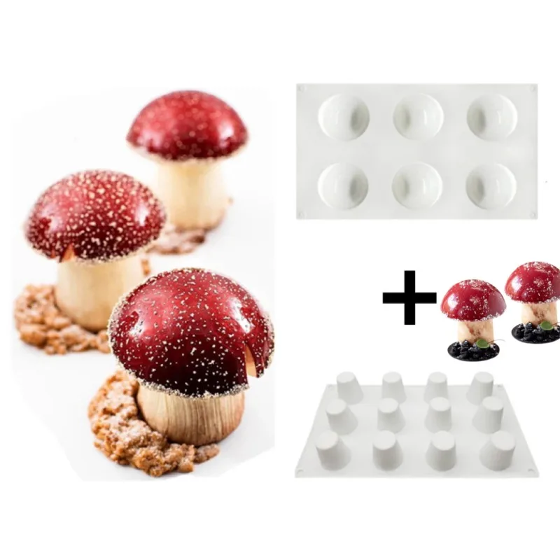 

Silicone mushroom molds non-stick baking pan silicone molds suitable for chocolate candy jelly ice cube muffin baking utensils