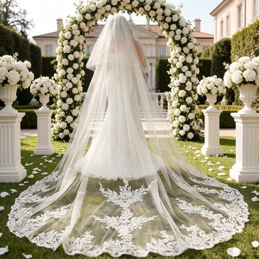 New Arrival Two Layers Wedding Veils White Ivory 3 Meter White Ivory Wedding accessories Bride Bridal Veil