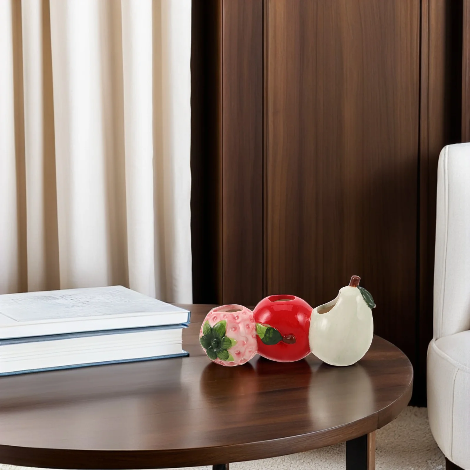 

Ceramic Hydroponic Fruit Vase Transparent Water Propagation Flower Pot Home Office Decor Water Culture Planter