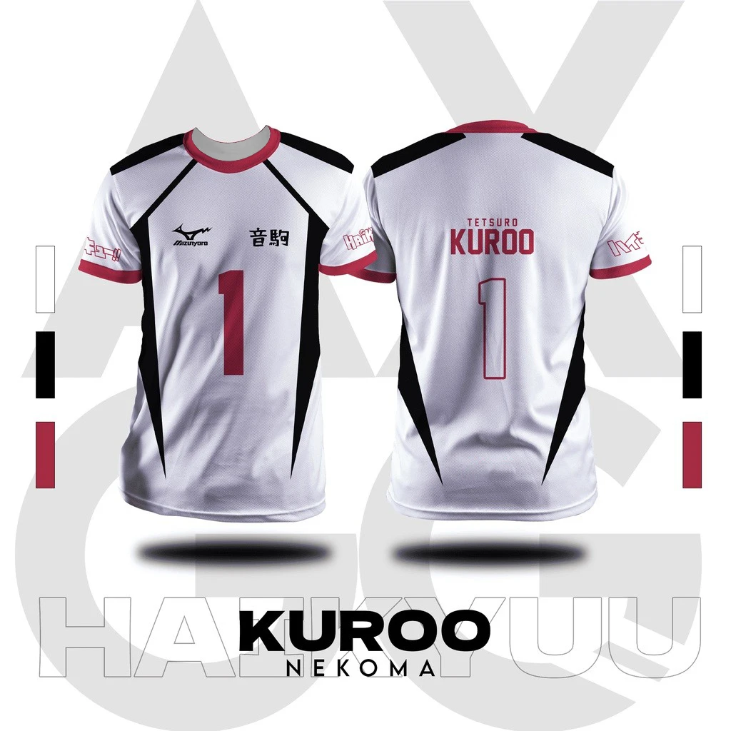 Bandai Nekoma camiseta del equipo de voleibol Kuroo No.1 disfraz de Cosplay Haikyuu!! Camisetas Verano Secado Rápido Cómodo Athleisure Grande